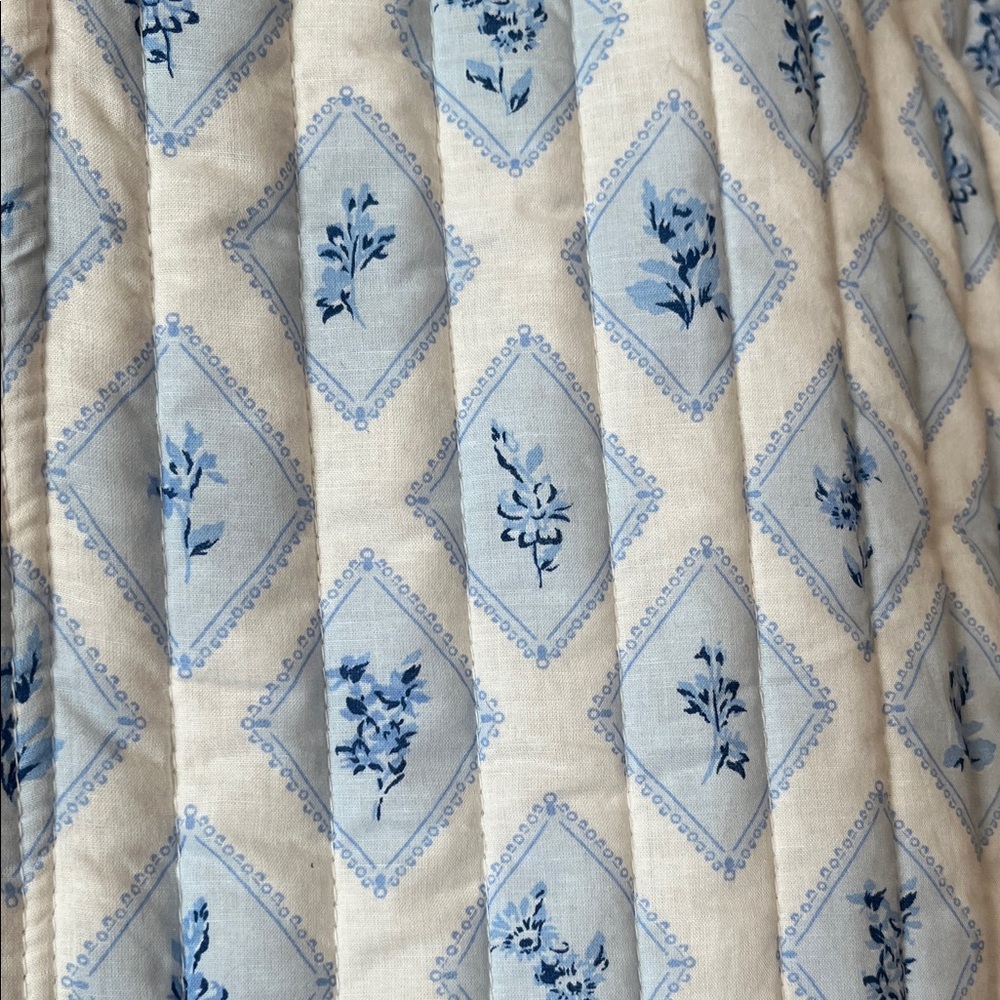 Japna Blue and White Quilted Vest - Picture 2 of 11